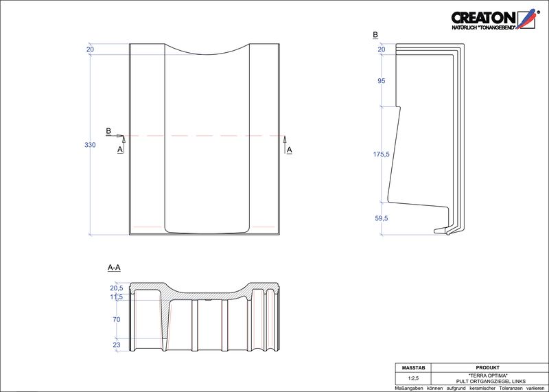 CAD datoteka proizvoda OPTIMA jednostrešni ivični crep, levi PULTOGL