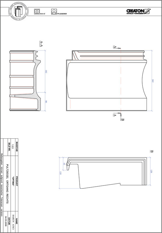 CAD datoteka proizvoda OPTIMA jednostrešni ivični crep, desni PULTOGR