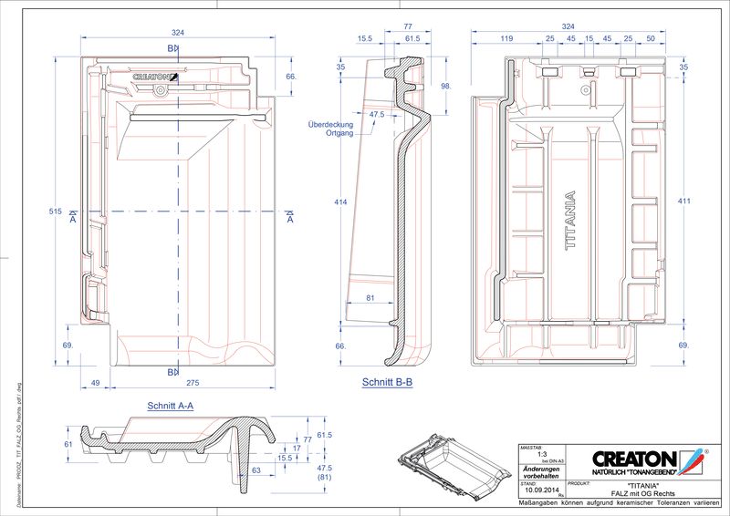 CAD datoteka proizvoda TITANIA grebeni spojni ventilator, ivični desni FALOGR