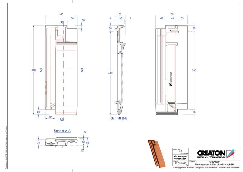 CAD datoteka proizvoda MIKADO grebeni ventilacioni polucrep FALLH