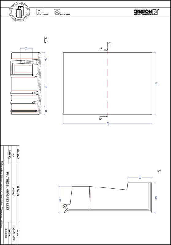 CAD datoteka proizvoda DOMINO jednostrešni ivični crep, levi PULTOGL